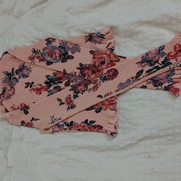 Zara Floral Turtleneck/Barbie core/Sz S/Pink/Cropped/Sexy - Picture 5 of 7